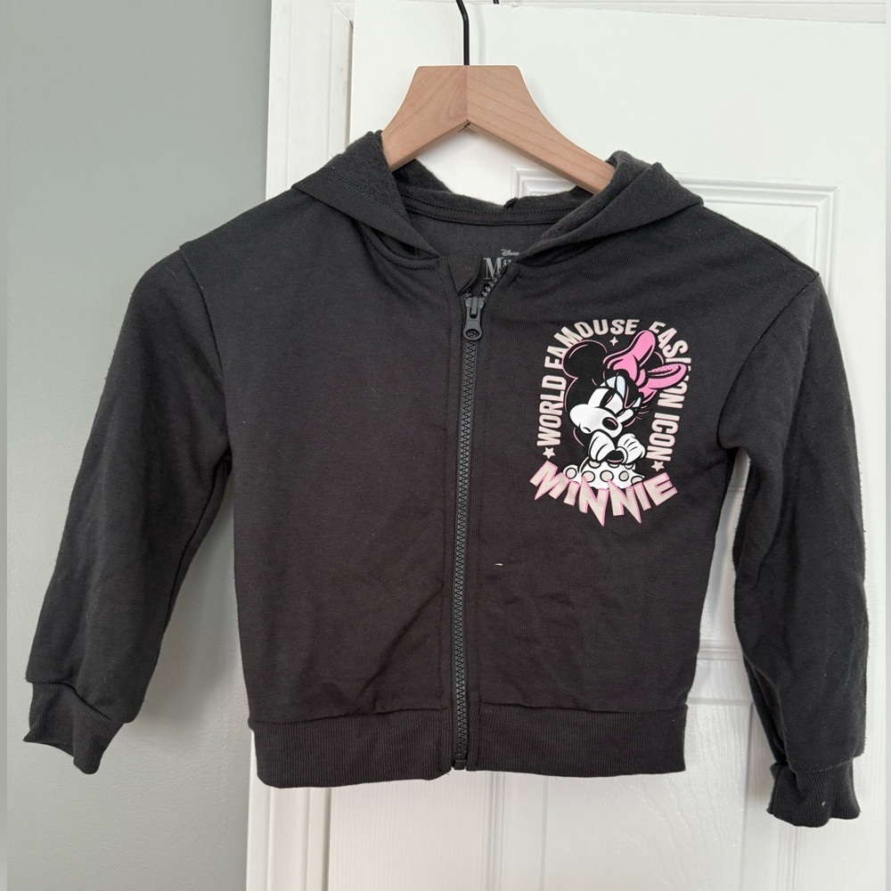 Disney Minnie Mouse Black and Pink Kids Hoodie